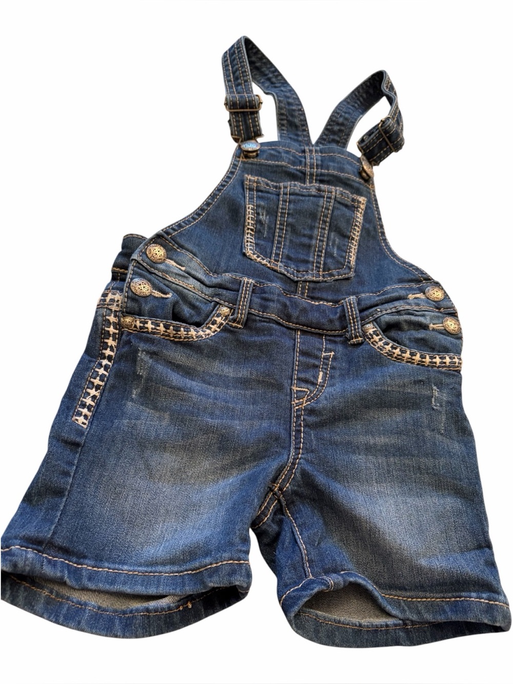 Silver Jeans-“Nisha” girls' denim shortalls/overalls-Size 6X